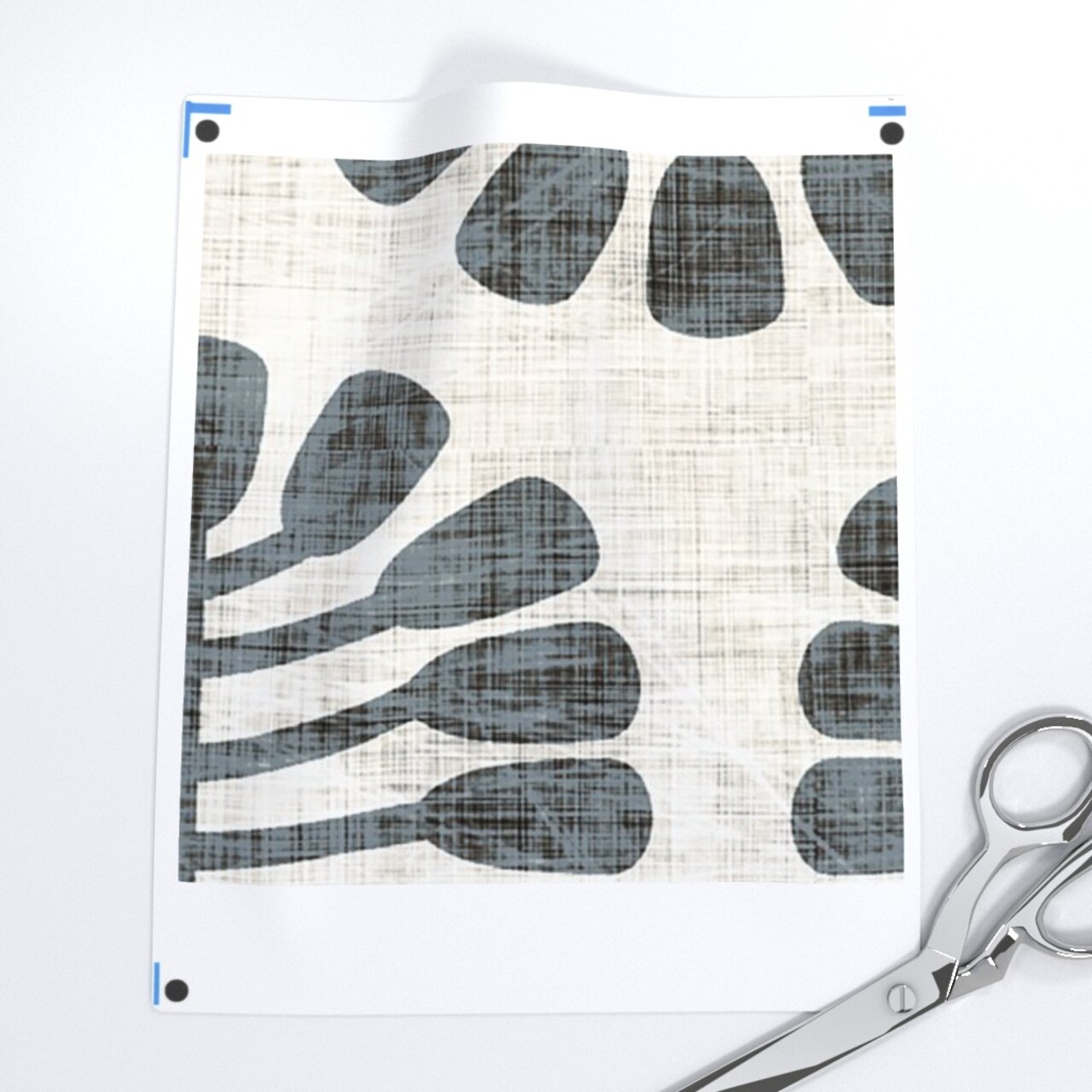 Mid Century Nature Mod Grey Geometric Faux Linen Look Retro Botanical Custom Removable Wallpaper by Spoonflower Peel & Stick Wallpaper 2FT Wide